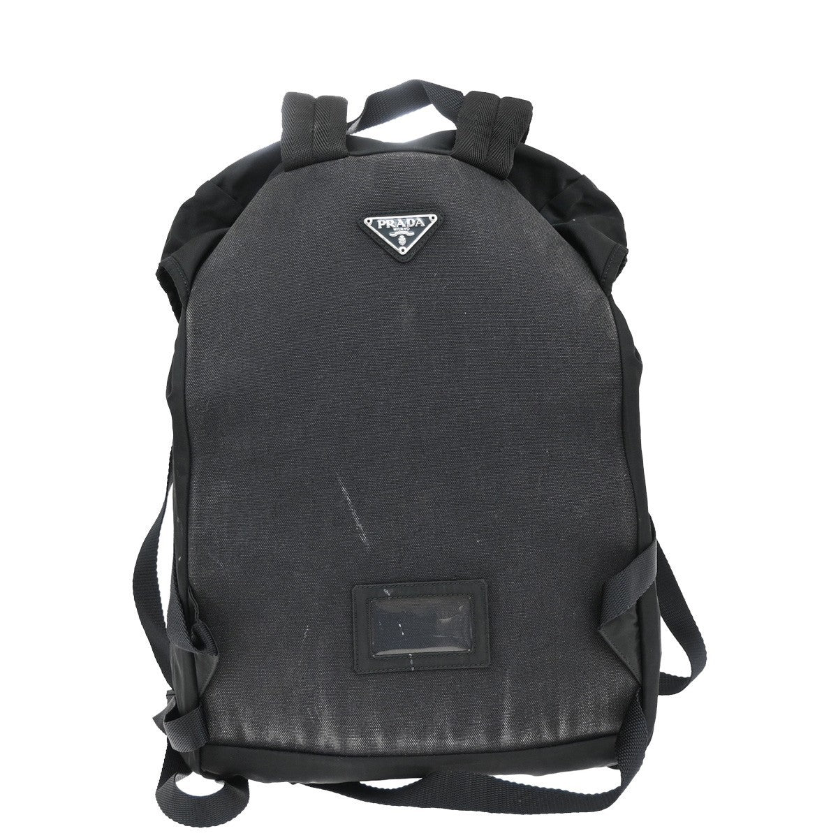 PRADA Logo Tessuto Backpack Bag Nylon Black Nero SHW Italy 38KB617
