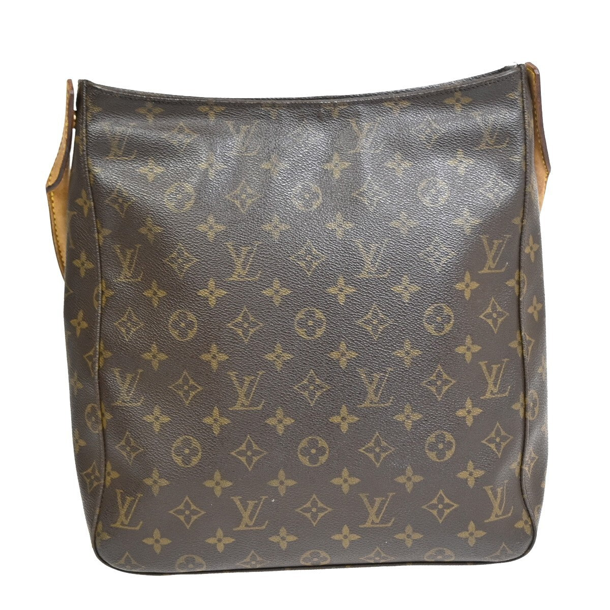 LOUIS VUITTON Logo Looping GM Shoulder Bag Monogram Leather Brown M51145 30FB573