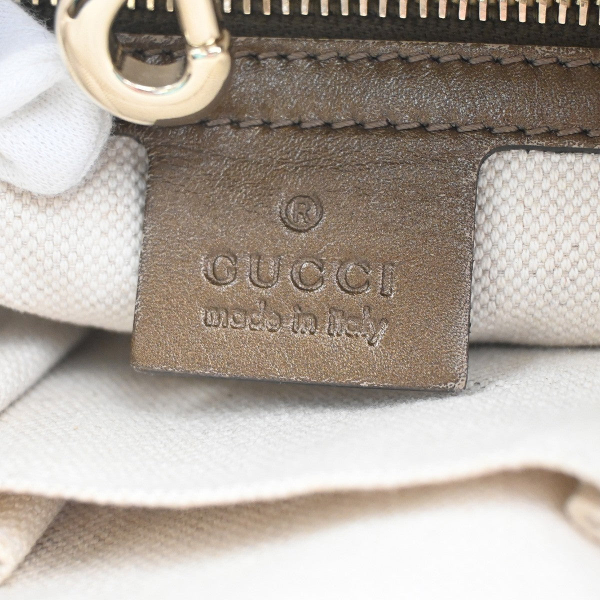 GUCCI GG Pattern Heart Bit Shoulder Bag Lurex Canvas Leather Brown Italy 31KC625