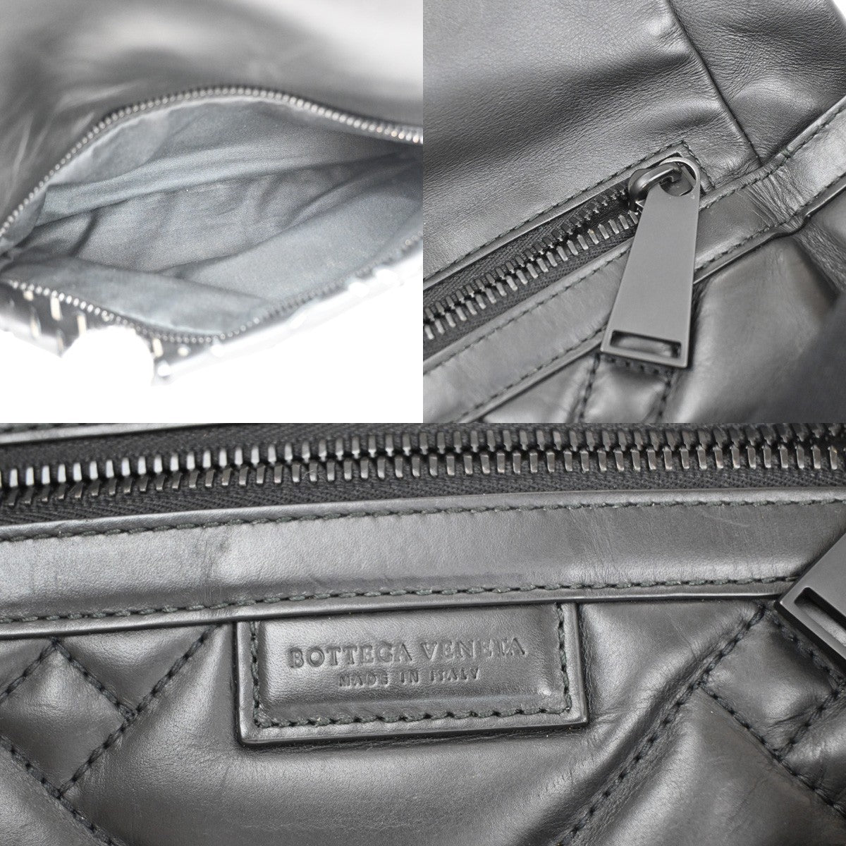 BOTTEGA VENETA Logo Perforated Body Bum Waist Bag Leather Black Italy 12YJ130