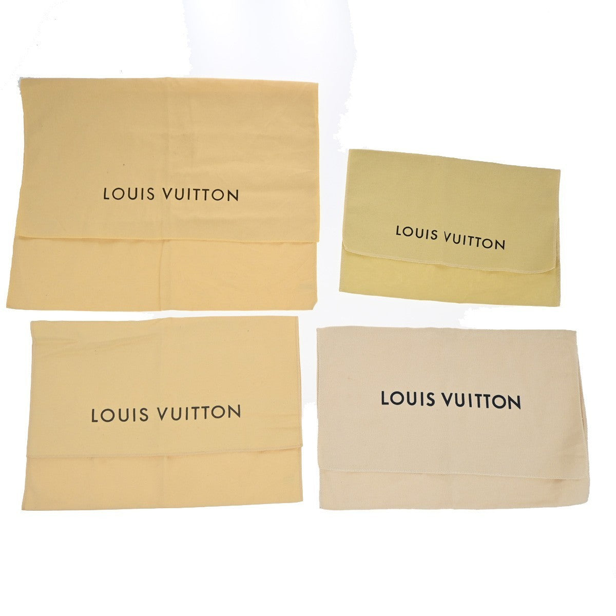 LOUIS VUITTON Logo 10 Set Dust Bag Drawstring Canvas Cotton Beige Brown 09KP230