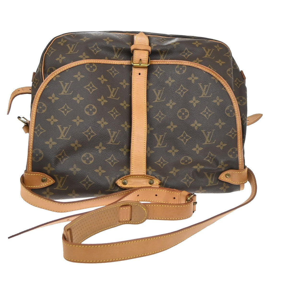 LOUIS VUITTON Saumur 35 Shoulder Bag Monogram Leather BN France M42254 76SA150