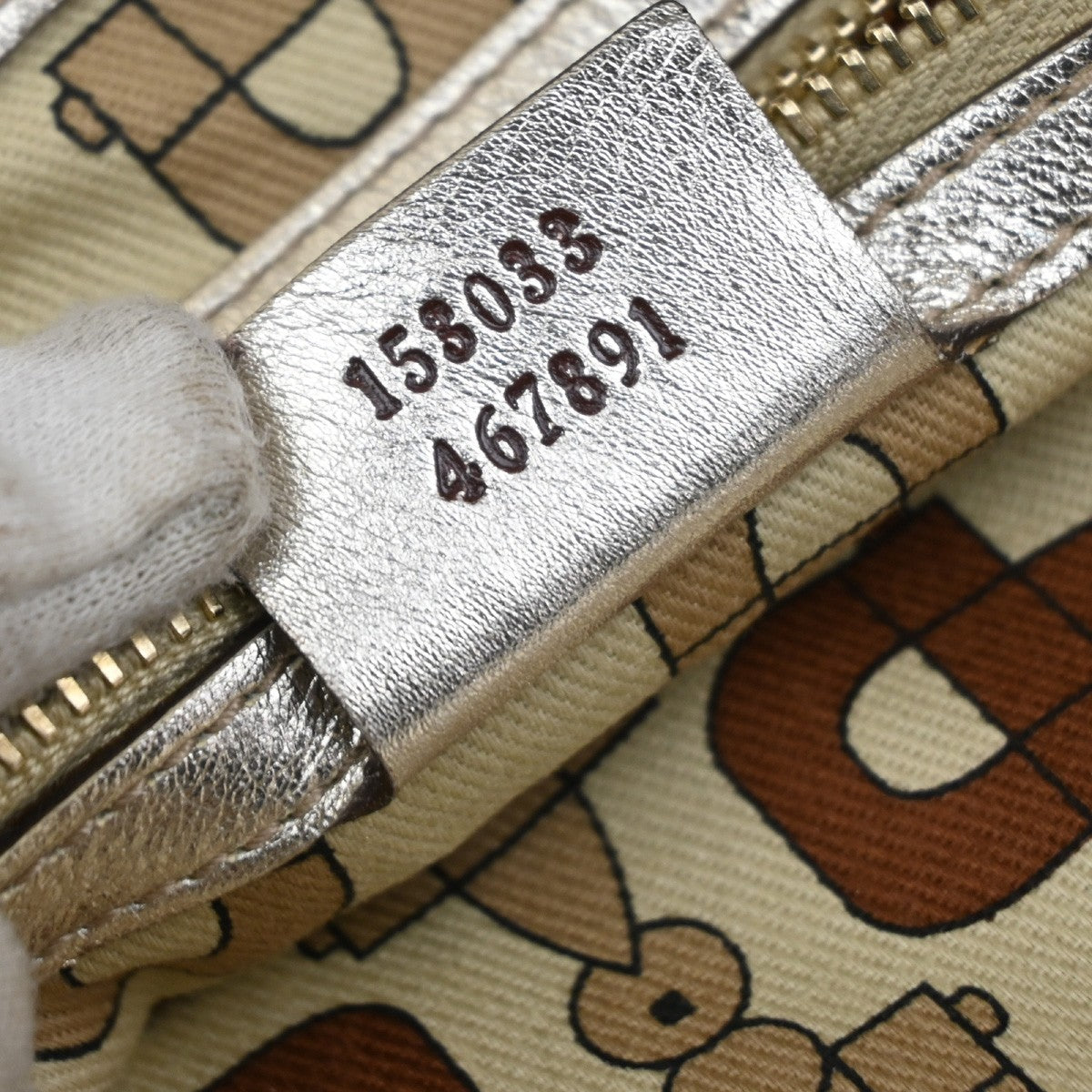 GUCCI Logo GG Pattern Positano Scarf Shoulder Bag Leather Gole GHW Italy 79YJ136