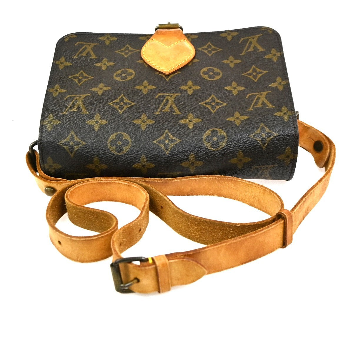 LOUIS VUITTON Cartouchiere MM Shoulder Bag Monogram Leather Brown M51253 35CA973