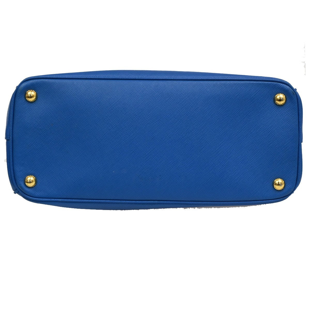 PRADA MILANO Logo Double Zip Tote Bag Saffiano Leather Blue GHW Italy 12CA241