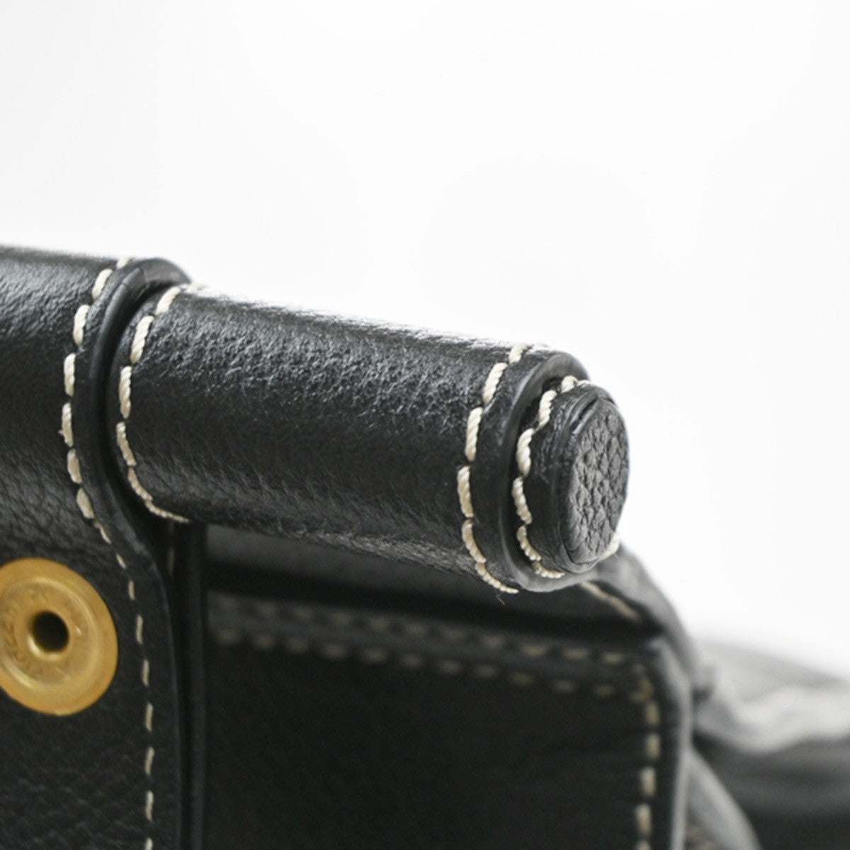 LOEWE Logo 2way Crossbody Shoulder Hand Bag Leather Black GHW 77MA633