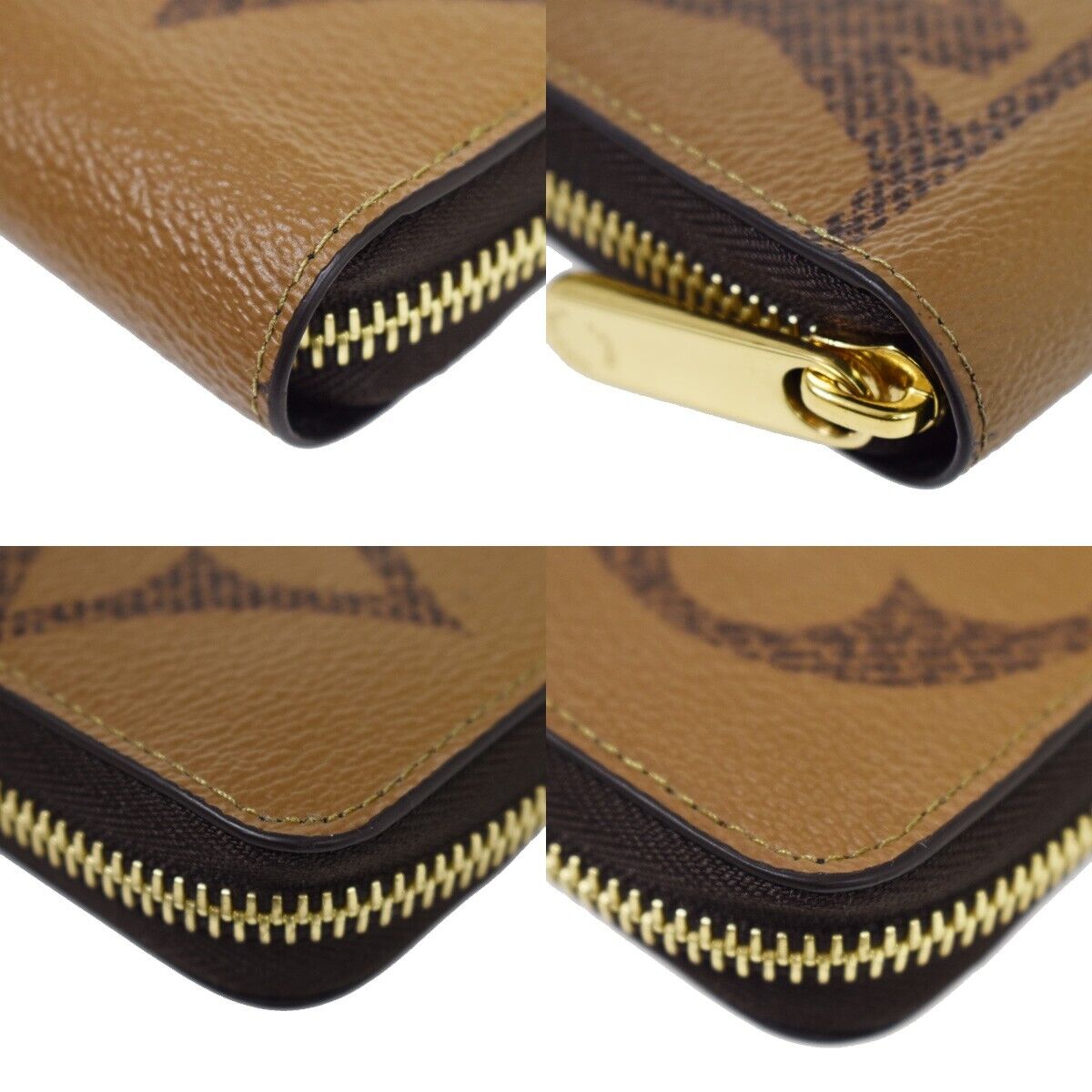 LOUIS VUITTON Zippy Wallet Purse Monogram Giant Reverse Brown M69353 58RC954