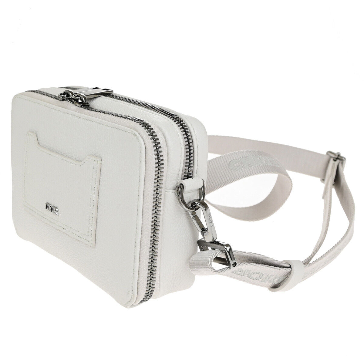 CHRISTIAN DIOR Logo Mini Shoulder Bag Leather White SHW Italy 22YG013