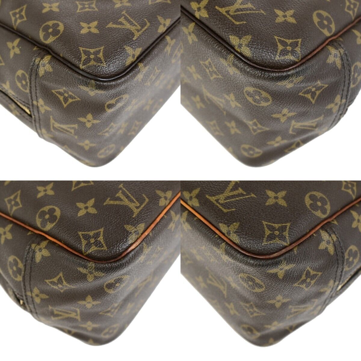 LOUIS VUITTON LV Logo Deauville Hand Bag Monogram Leather Brown M47270 37FB206