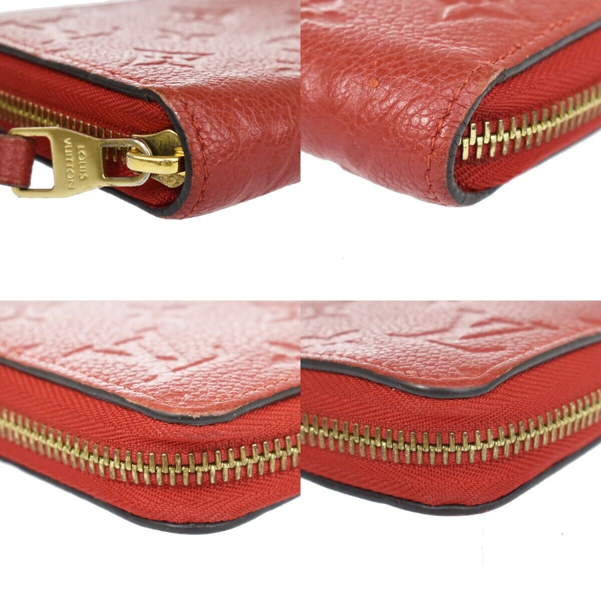 LOUIS VUITTON Zippy Wallet Long Wallet Monogram Empreinte Red M60737 84GA647