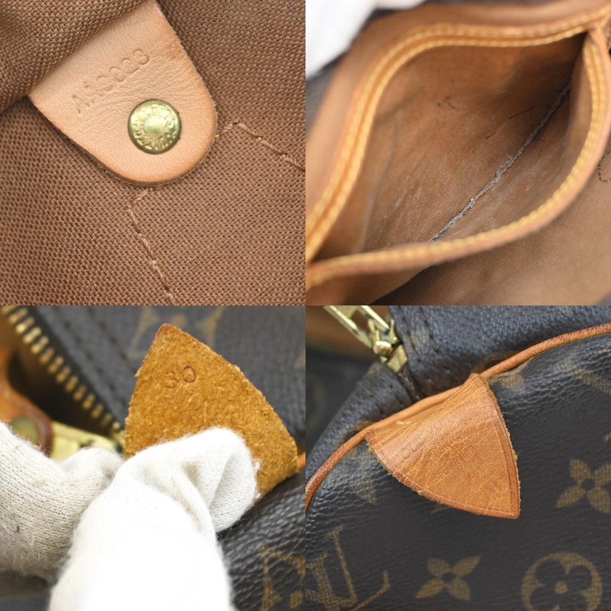 LOUIS VUITTON Speedy 30 Travel Hand Bag Monogram Leather Brown M41526 18YJ216