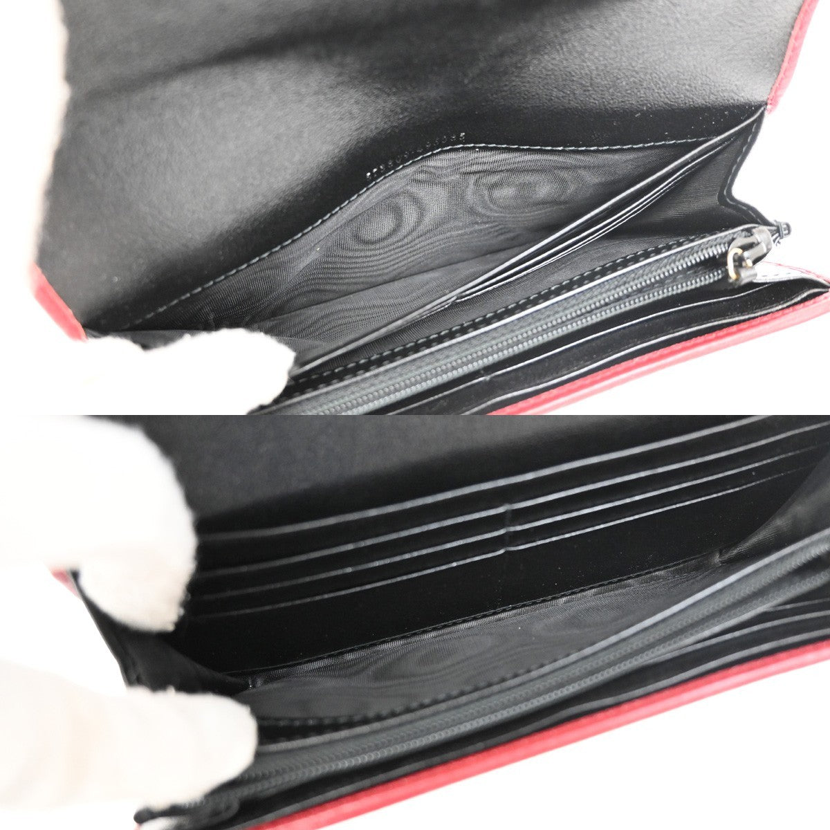 GUCCI GG Logo Marmont Continental Long Wallet Leather Black Beige Red 82RL528