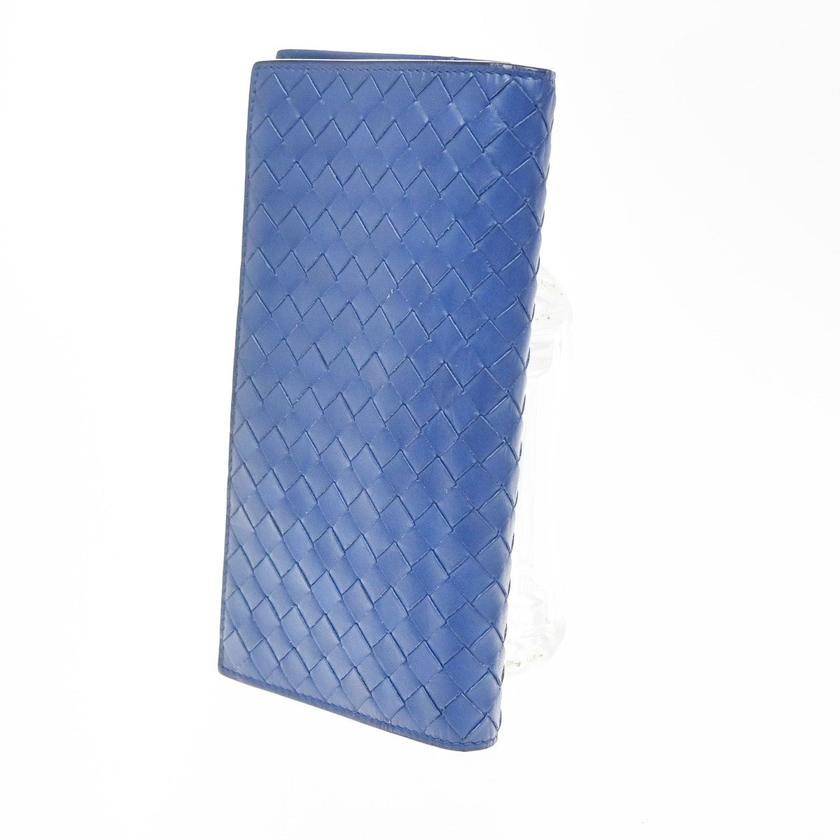 BOTTEGA VENETA Logo Intrecciato Long Bifold Wallet Leather Blue SHW 39KB006