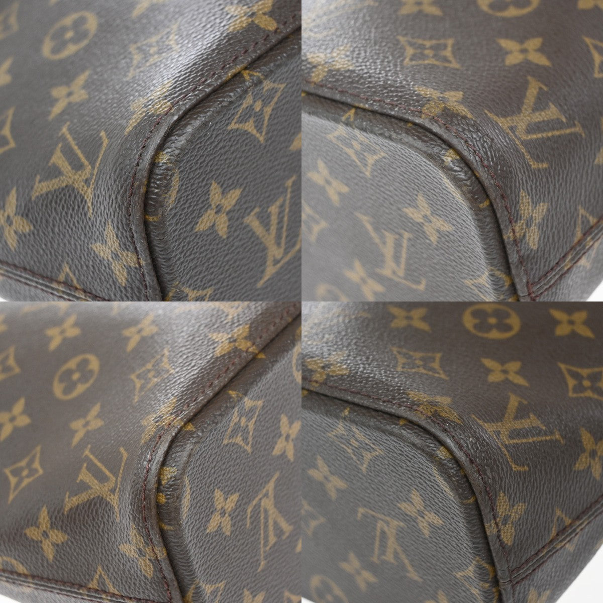 LOUIS VUITTON Logo Luco Shoulder Tote Bag Monogram Leather Brown M51155 85EF827