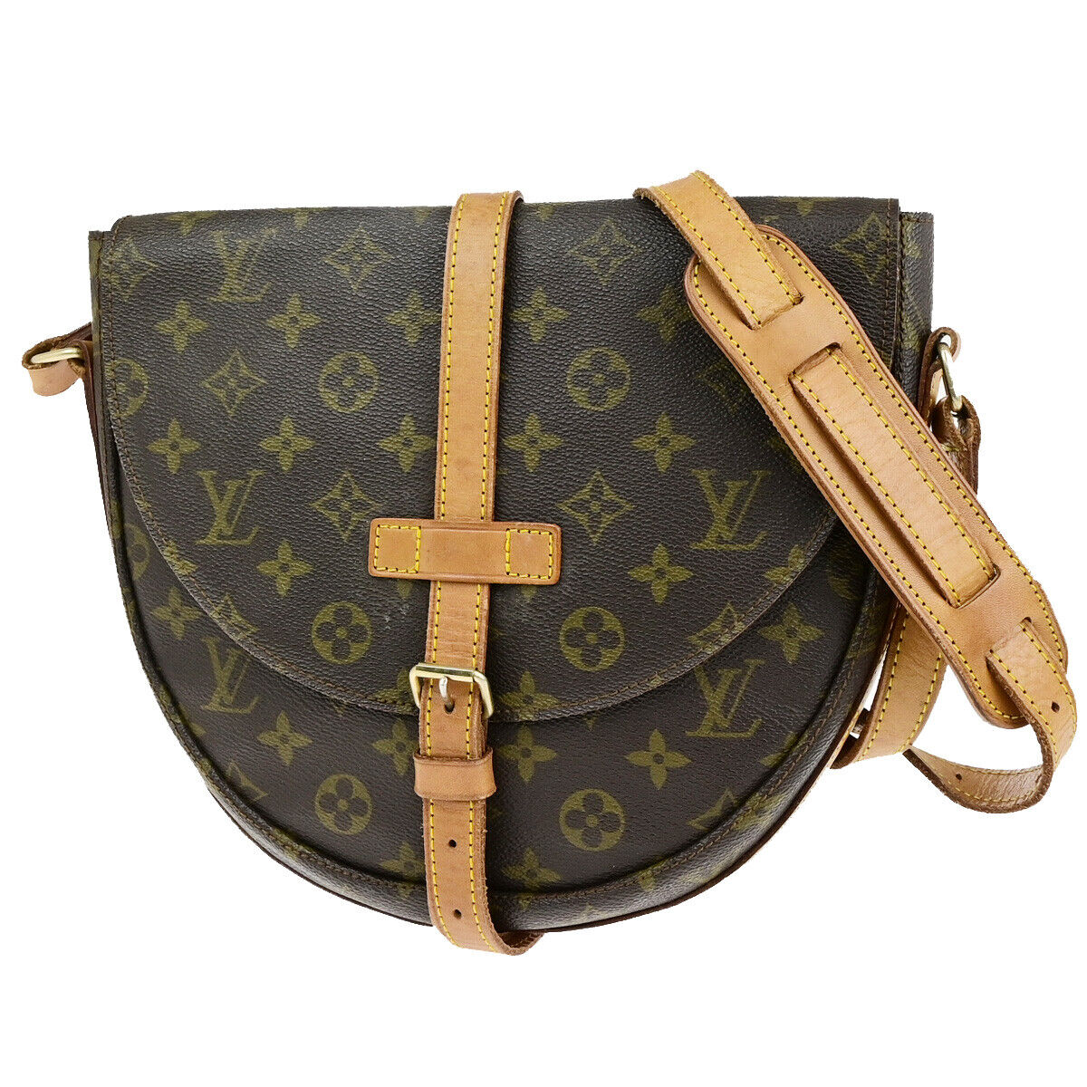 LOUIS VUITTON Chantilly GM Shoulder Bag Monogram Leather Brown M51232 69SJ611