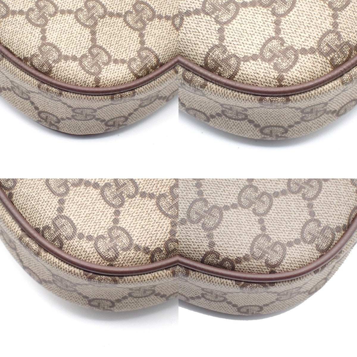 GUCCI GG Pattern Sherry Line Mini Shoulder Bag PVC Leather Beige Brown 32KC369