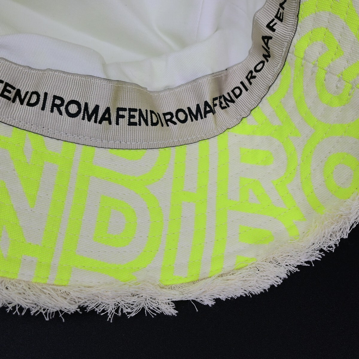 FENDI×MARC JACOBS Logo Bucket Hat #S Cotton Yellow Italy 64RL016