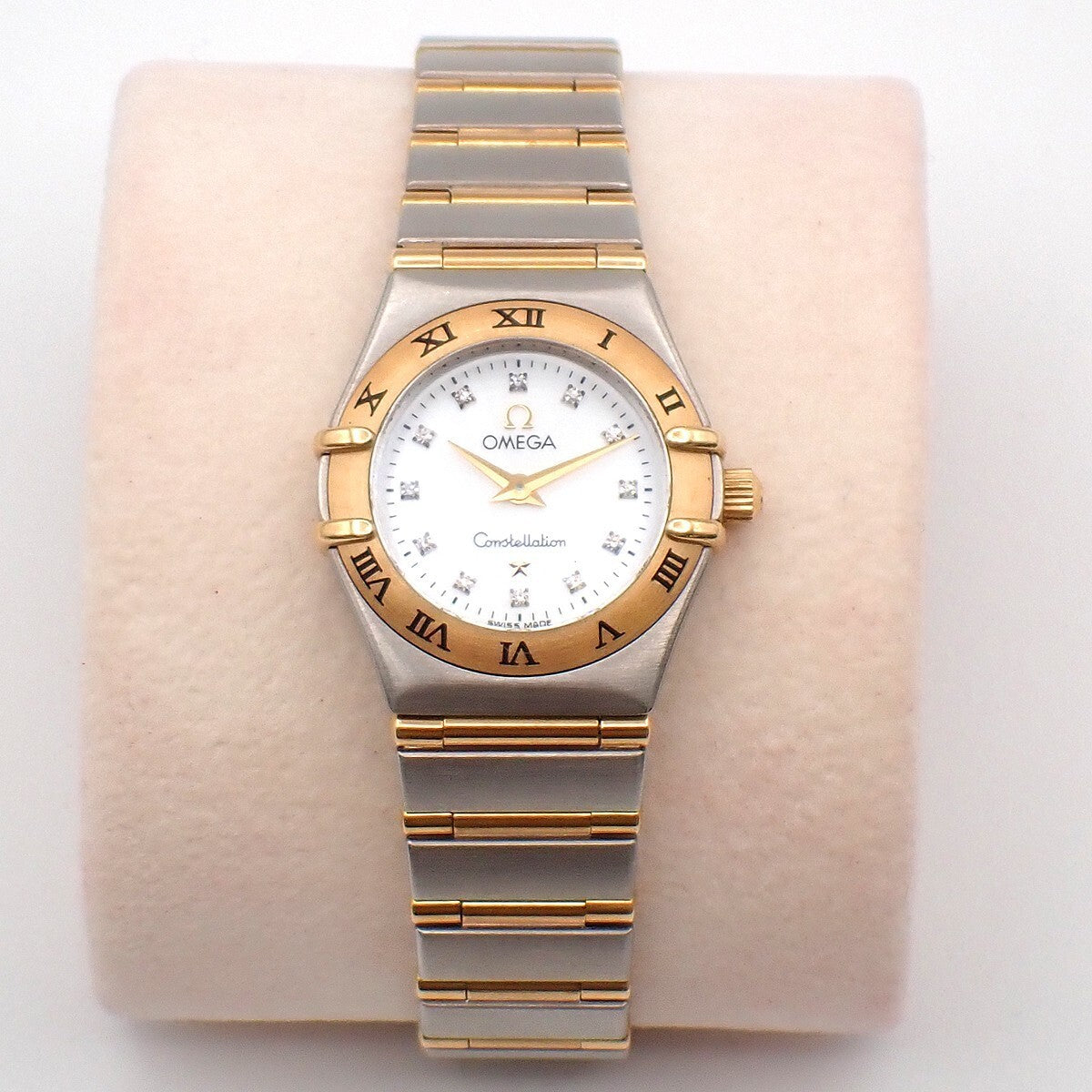 OMEGA Constellation Ladies Watch 1262.75.00 Quartz Diamond Steel Gold 300RK956