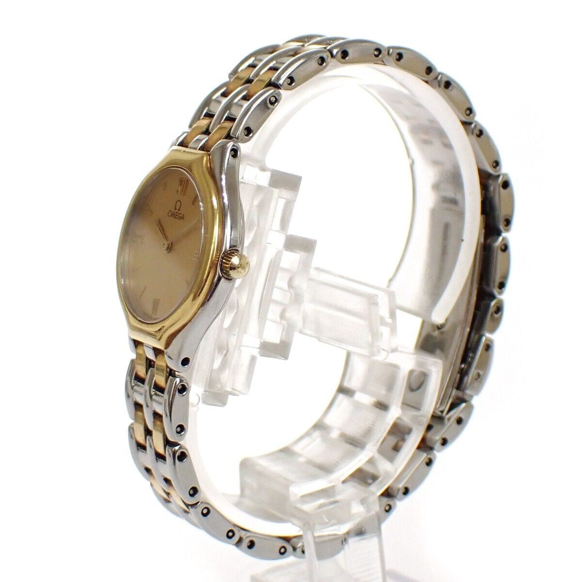 OMEGA DE VILLE SYMBO﻿L Quartz Wrist Watch 23mm SS Yellow Gold 4260.13.00...
