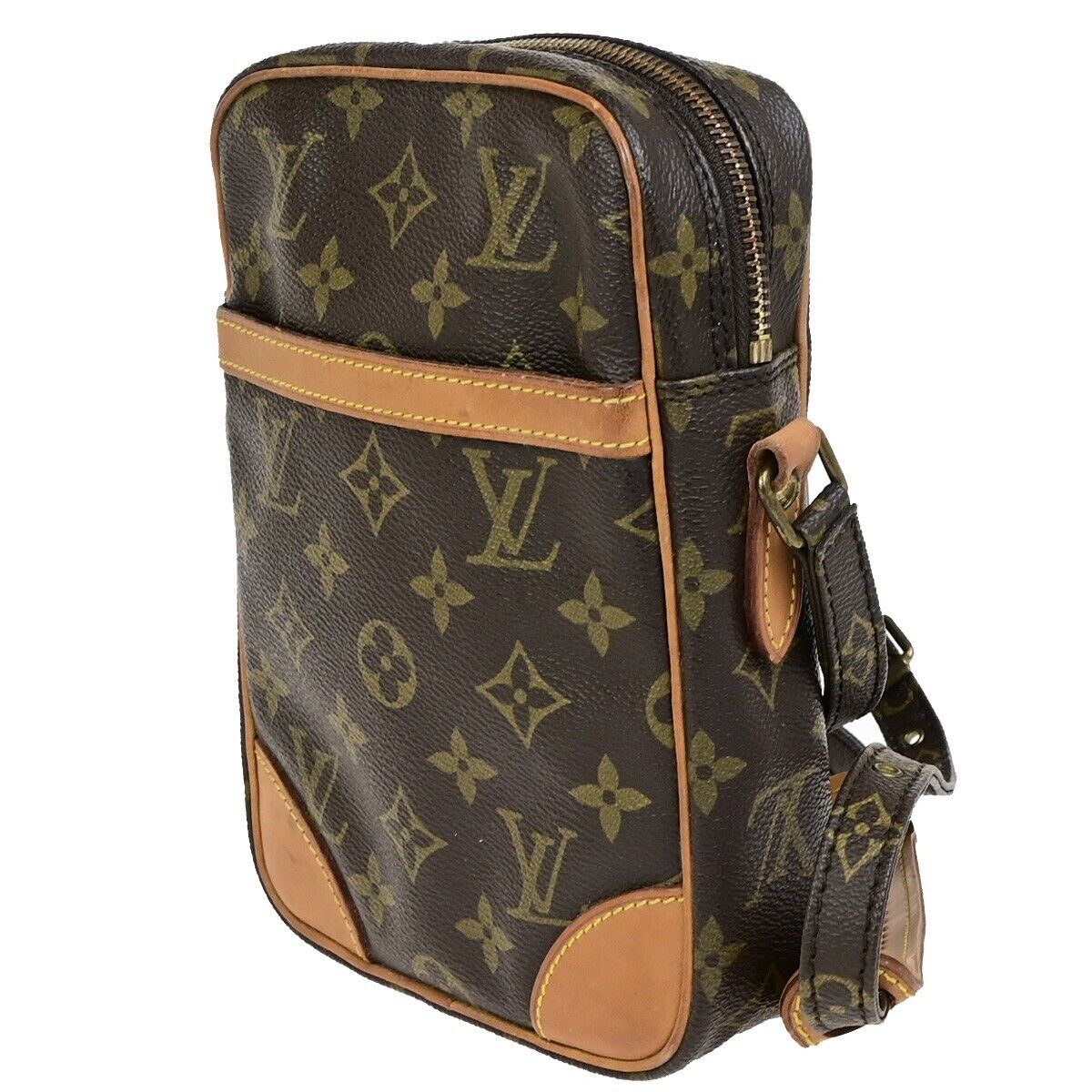LOUIS VUITTON Danube Shoulder Bag Monogram Leather Brown France M45266 86FB310
