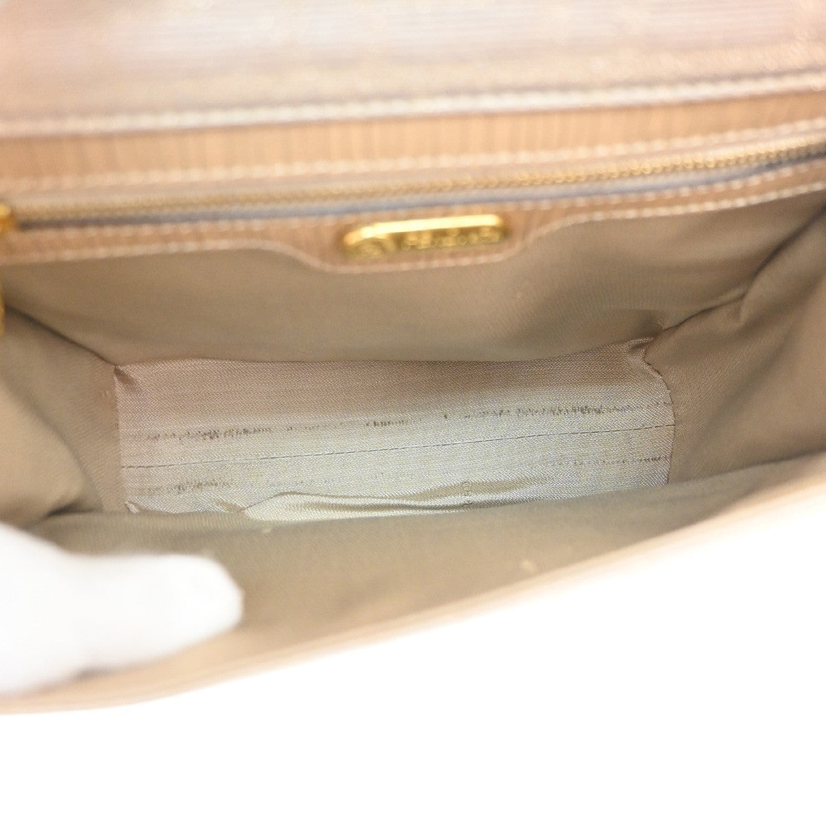 FENDI Zucca Pattern Flap Shoulder Bag Canvas Leather Pink Beige Italy 87KC934