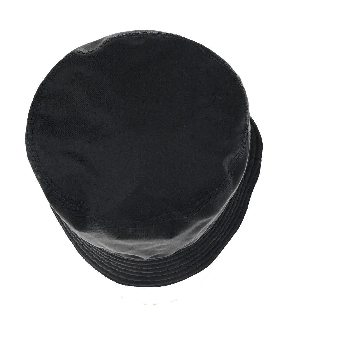 PRADA Logo Tessuto Bucket Hat Side M 100% Nylon Black Italy 80RK564