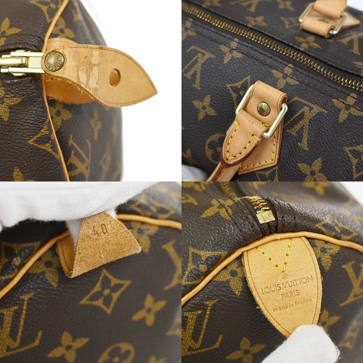 LOUIS VUITTON Speedy 40 Travel Hand Bag Monogram Leather Brown M41522 99YJ003