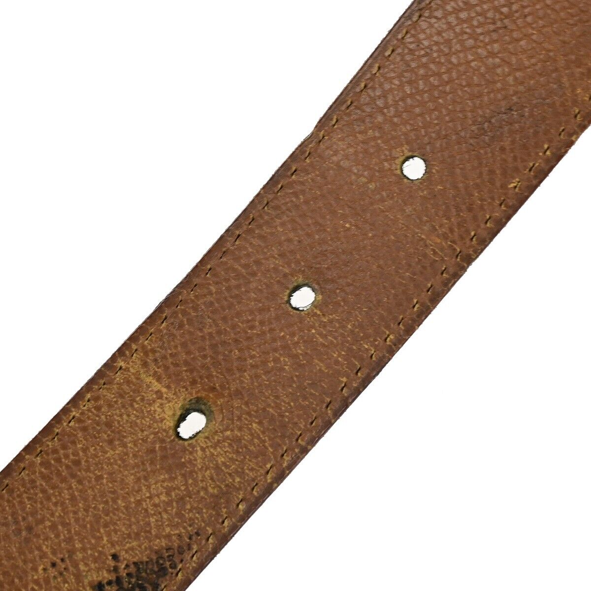 HERMES H Logo Constance Reversible Buckle Belt Leather #90 Black Brown 36YG749