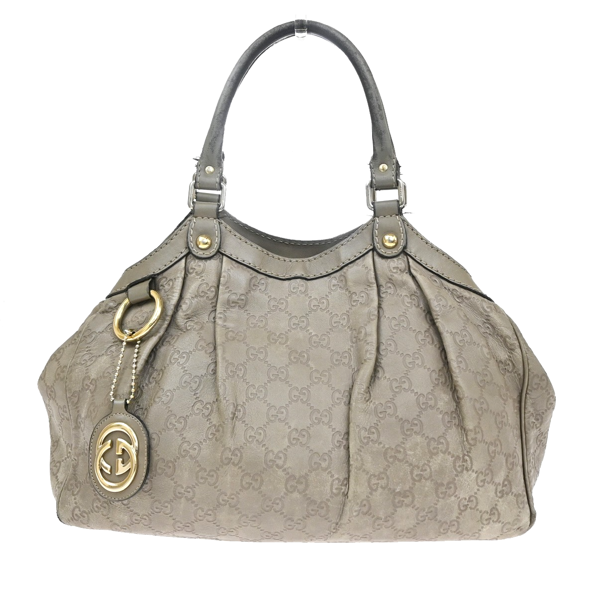 GUCCI Logo GG Pattern Guccissima​ Shoulder Bag Leather Brown GHW Italy 38YJ202