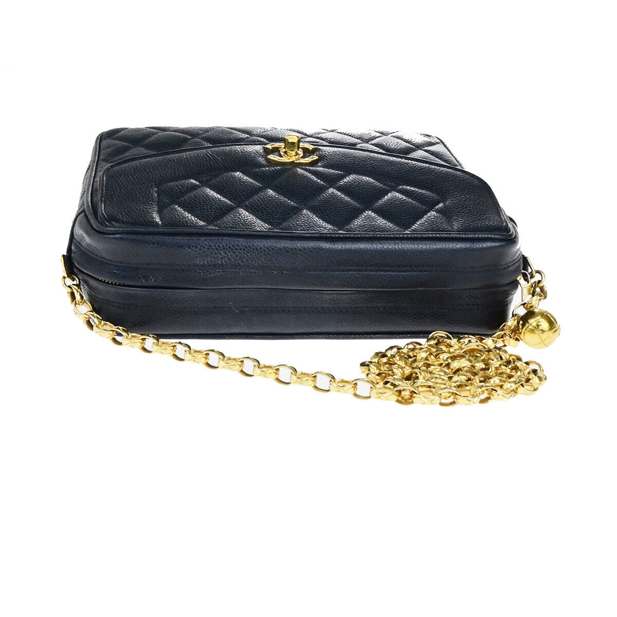 CHANEL CC Matelasse Chain Shoulder Bag Grained Calfskin Leather BE GHW 652RK769
