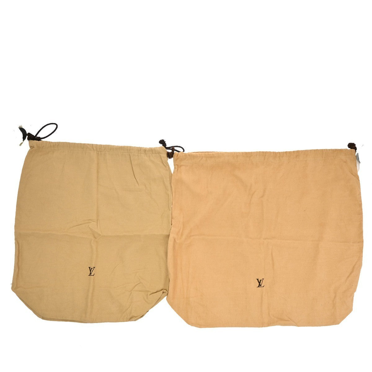 LOUIS VUITTON Logo 10 Set Dust Bag Drawstring Canvas Cotton Beige Brown 03KP134