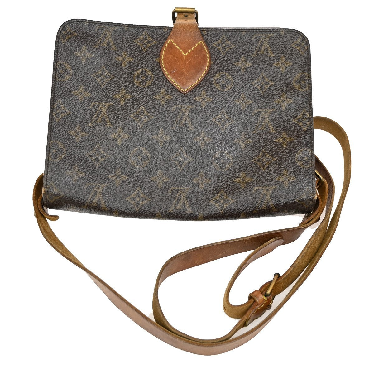 LOUIS VUITTON Cartouchiere GM Shoulder Bag Monogram Leather Brown M51252 64KB581