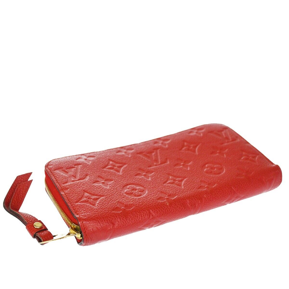 LOUIS VUITTON Zippy Wallet Long Monogram Empreinte Leather Red M60547 70SH120