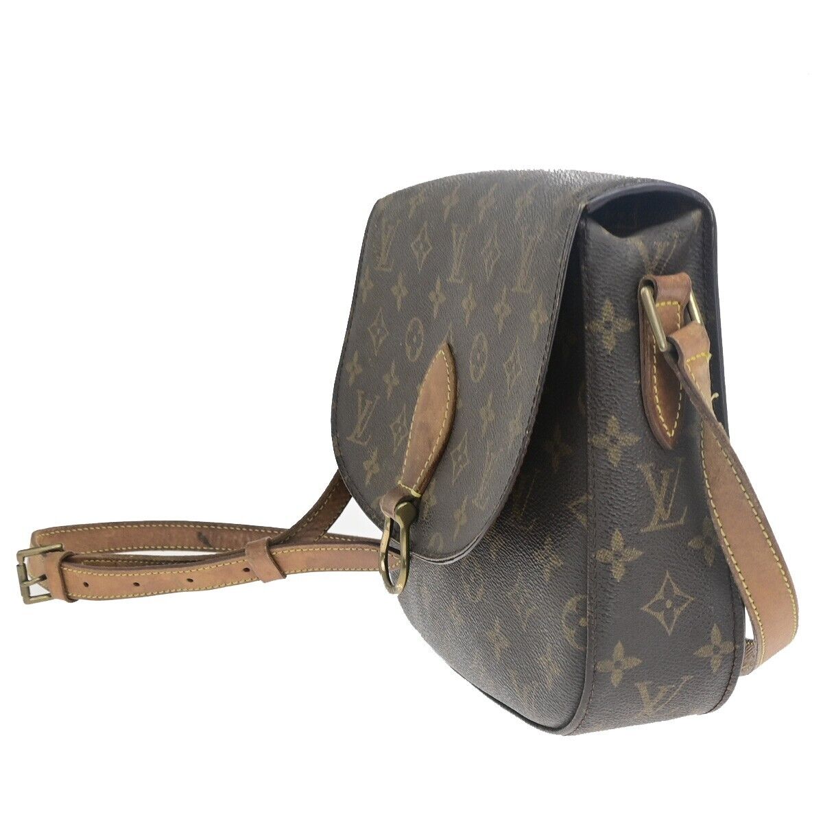 LOUIS VUITTON Saint Cloud GM Shoulder Bag Monogram Leather Brown M51242 31HC015