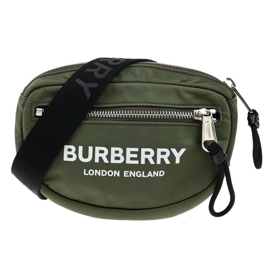 BURBERRY Logo Mini Bum Body Shoulder Bag Nylon Leather Khaki 34EE069