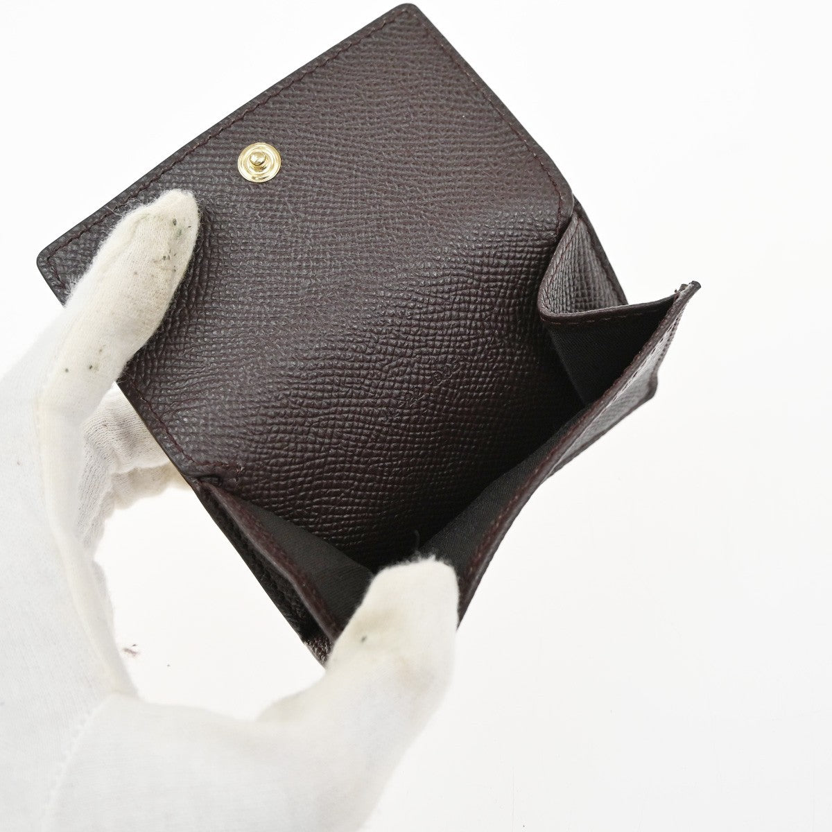 SALVATORE FERRAGAMO Logo Vara Gancini Trifold Wallet Leather Brown Italy 64RL967