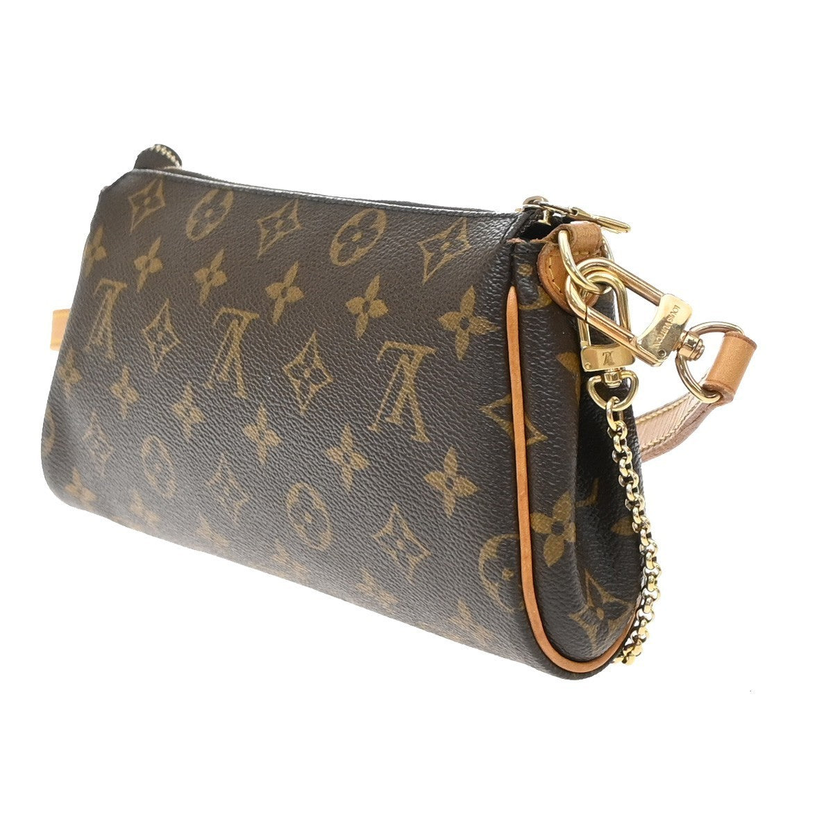LOUIS VUITTON Eva 2Way Chain Shoulder Bag Monogram Leather Brown M95567 601RQ097