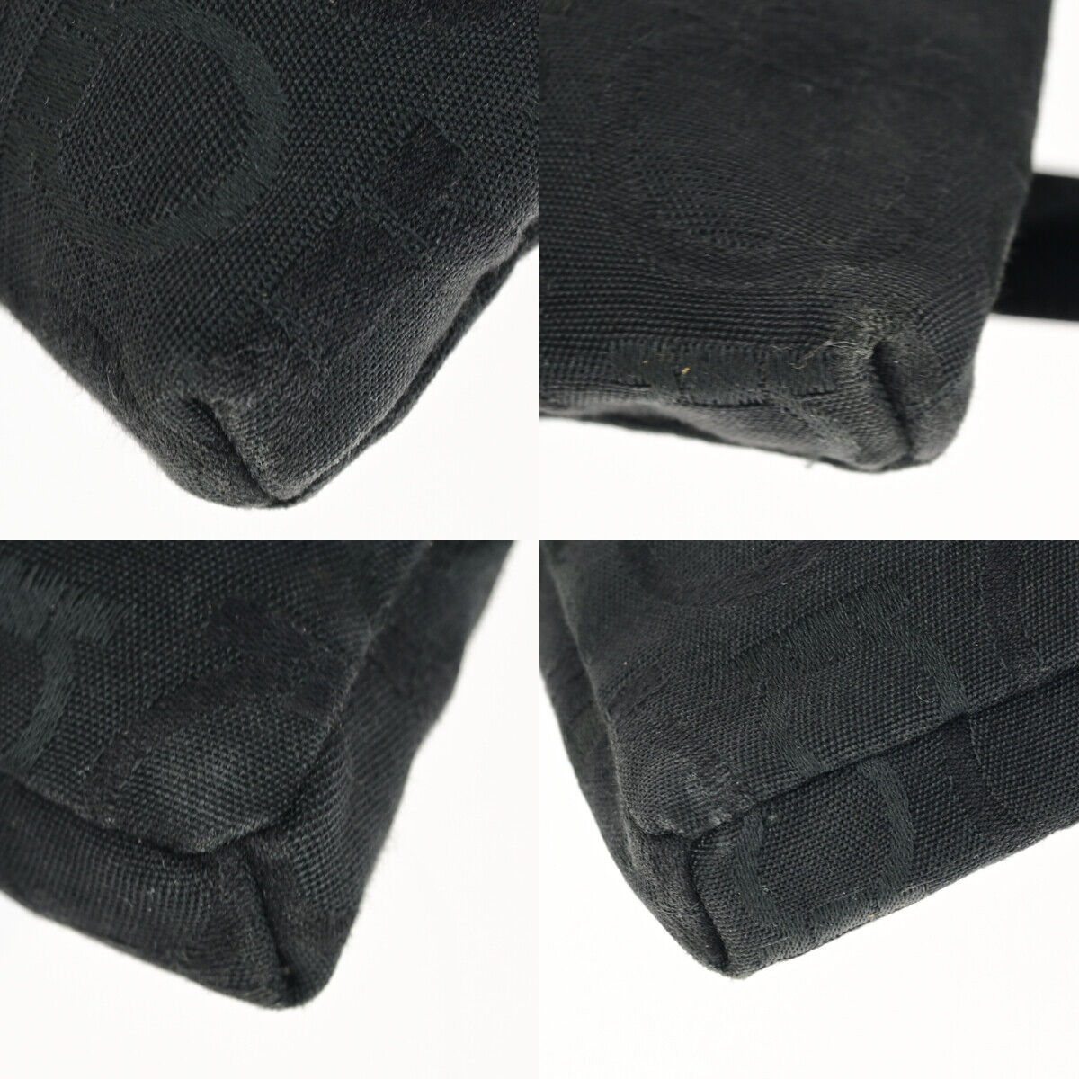 SALVATORE FERRAGAMO Logo Gancini Bum Bag Canvas Leather Black SHW Italy 05YE727