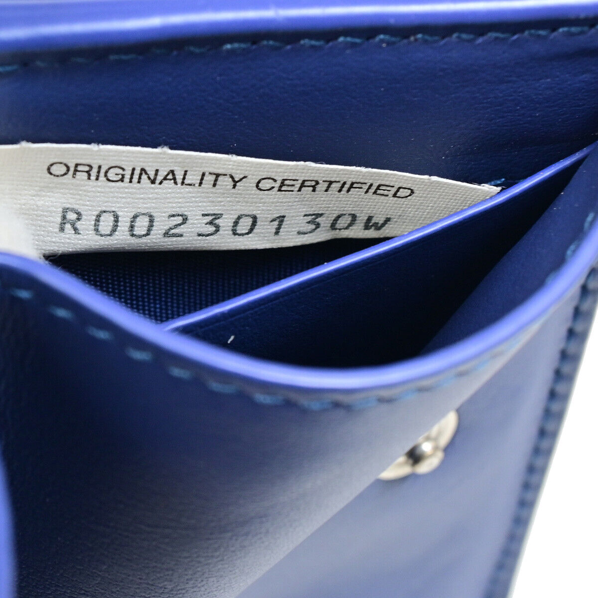 BOTTEGA VENETA INTRECCIATO Trifold Wallet Purse Leather Blue Italy 35SJ106