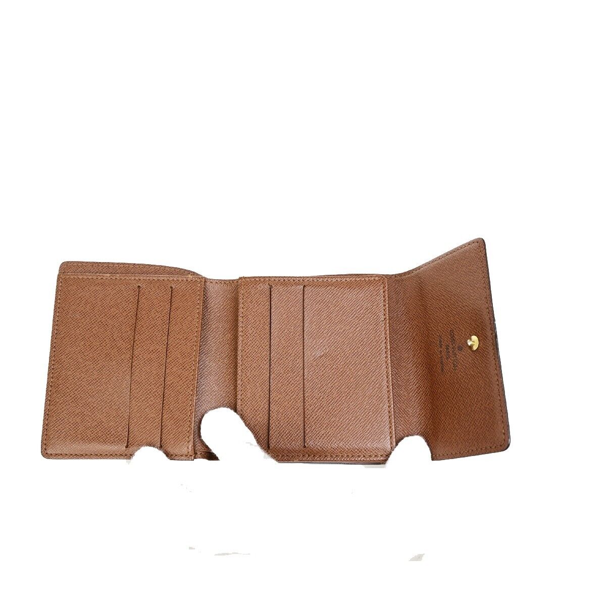 LOUIS VUITTON LV Logo 3 Set Bifold Wallet Purse Monogram Leather Brown 04EC888