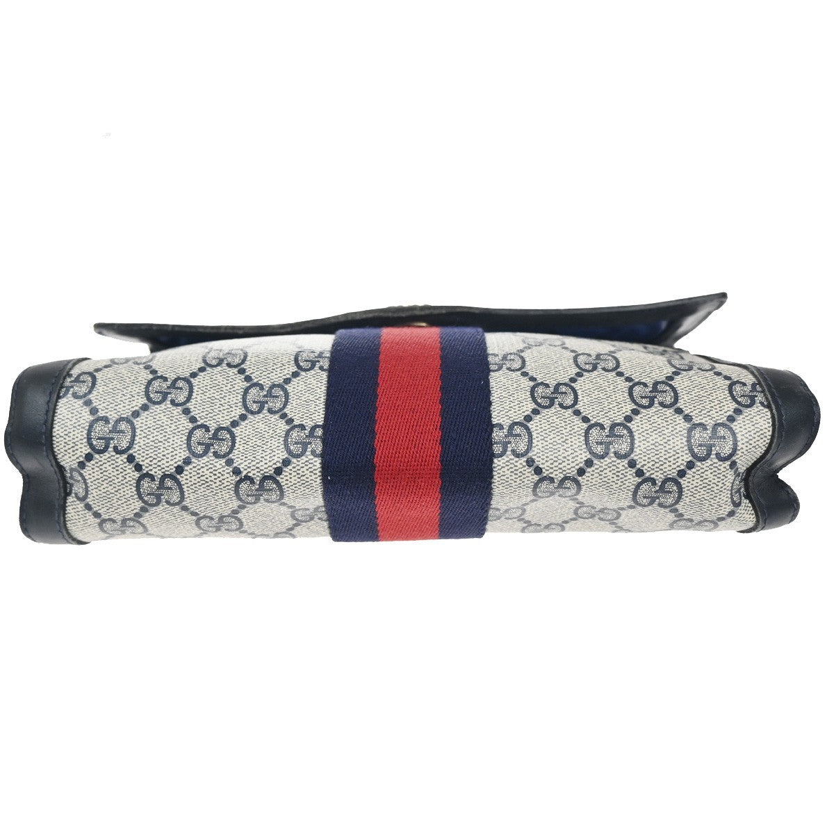 GUCCI Parfums GG Sherry Clutch Pouch Bag Leather PVC Navy Made in Italy 09TA592