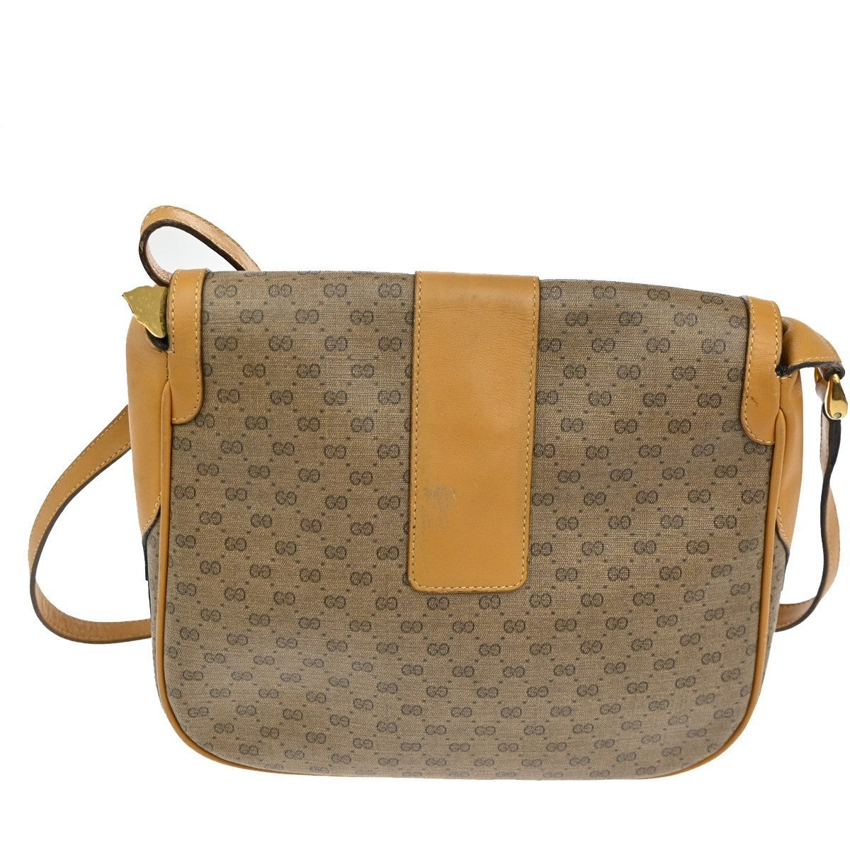 GUCCI Micro GG Pattern Shoulder Bag PVC Leather Brown Italy GHW 63TA478