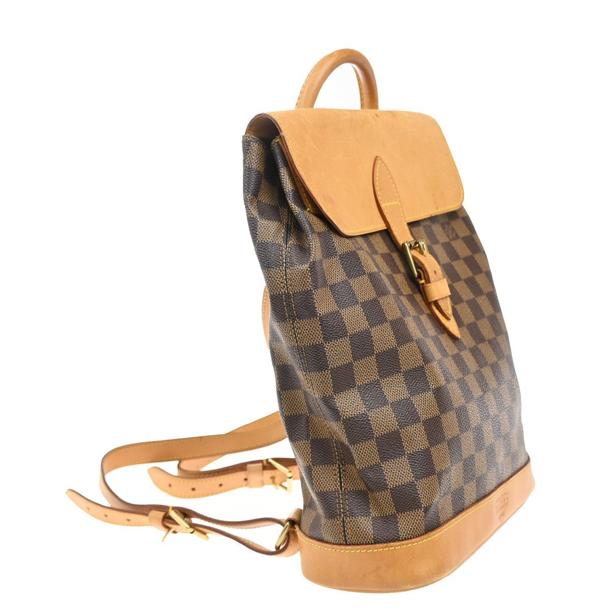 LOUIS VUITTON Logo Arlequin Backpack Bag Damier Ebene Brown N99038 50KB386