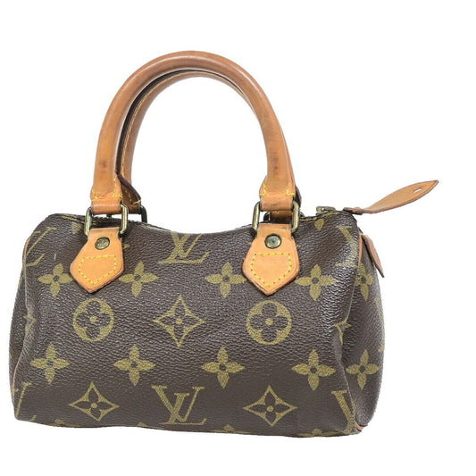 LOUIS VUITTON Mini Speedy Hand Bag Monogram Leather Brown France M41534 70EC596