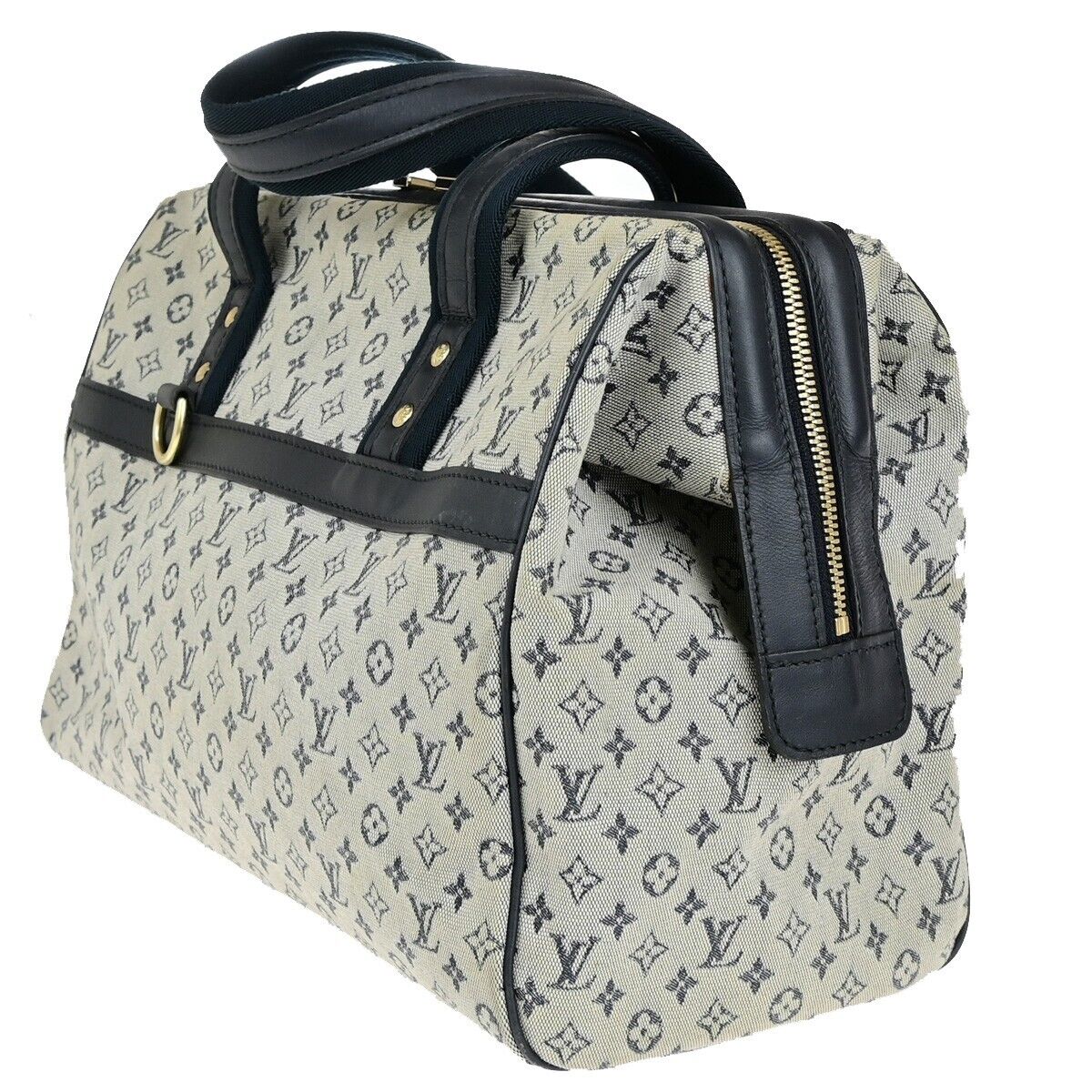 LOUIS VUITTON Josephine GM Hand Bag Monogram Mini Canvas Blue M92211 33ED326