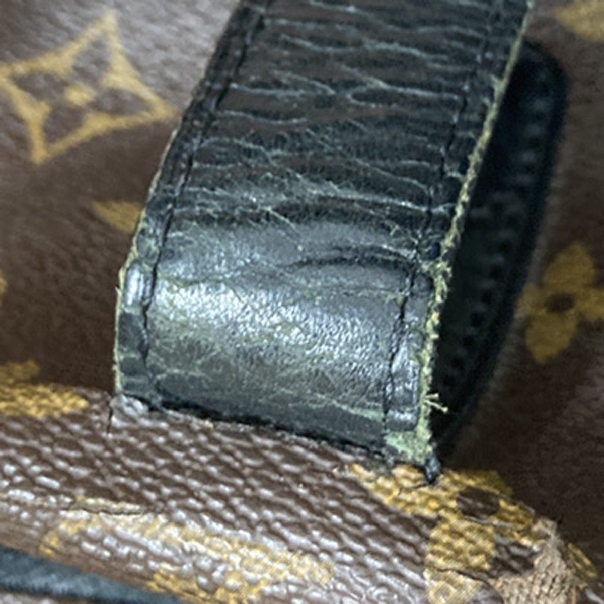 LOUIS VUITTON Kitan Hand Bag Monogram Macassar Leather Brown BK M40388 69KB449