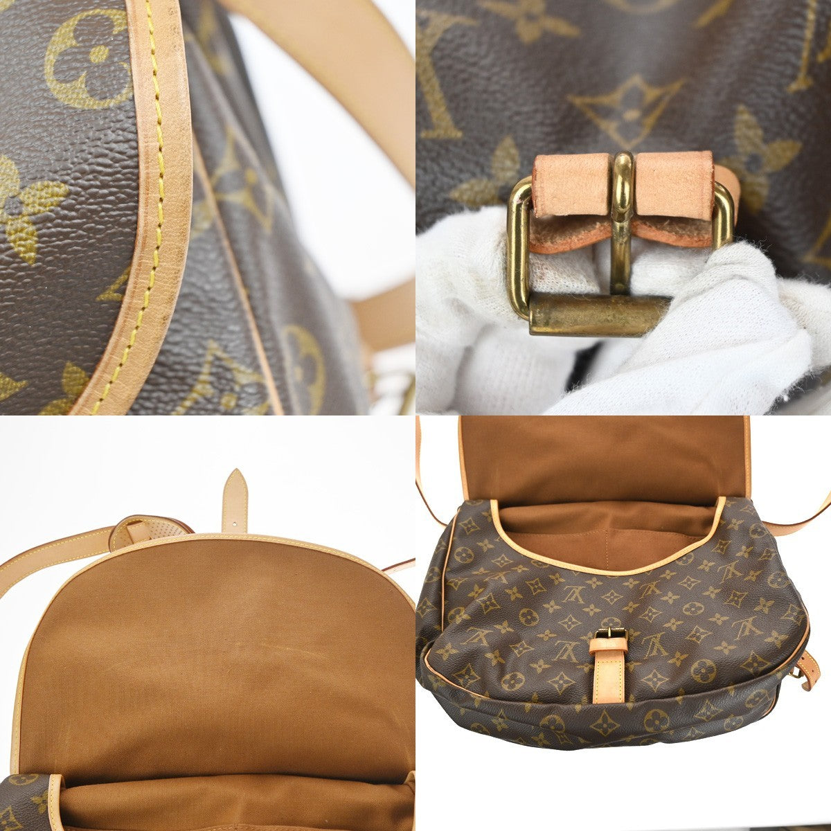 LOUIS VUITTON Saumur 35 Shoulder Bag Monogram Leather BN France M42254 29KD041