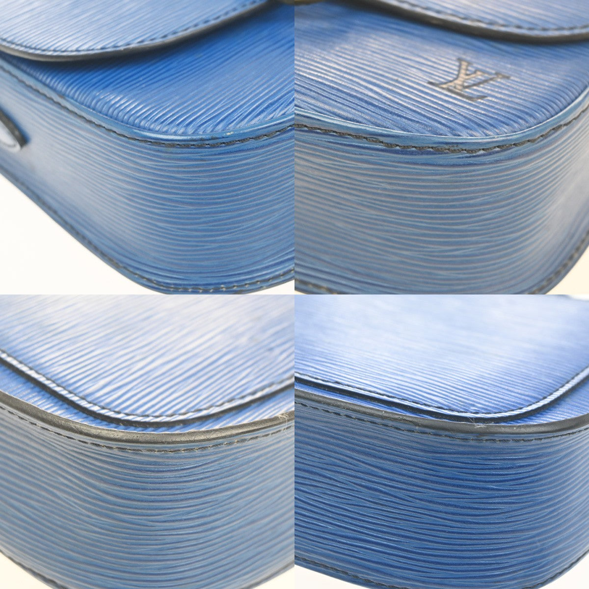 LOUIS VUITTON LV Mini Saint Cloud Shoulder Bag Epi Leather Blue M52215 83MA444
