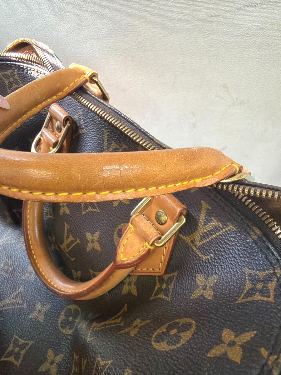 LOUIS VUITTON LV Logo Alma Hand Bag Monogram Leather Brown USA M51130 85YH972