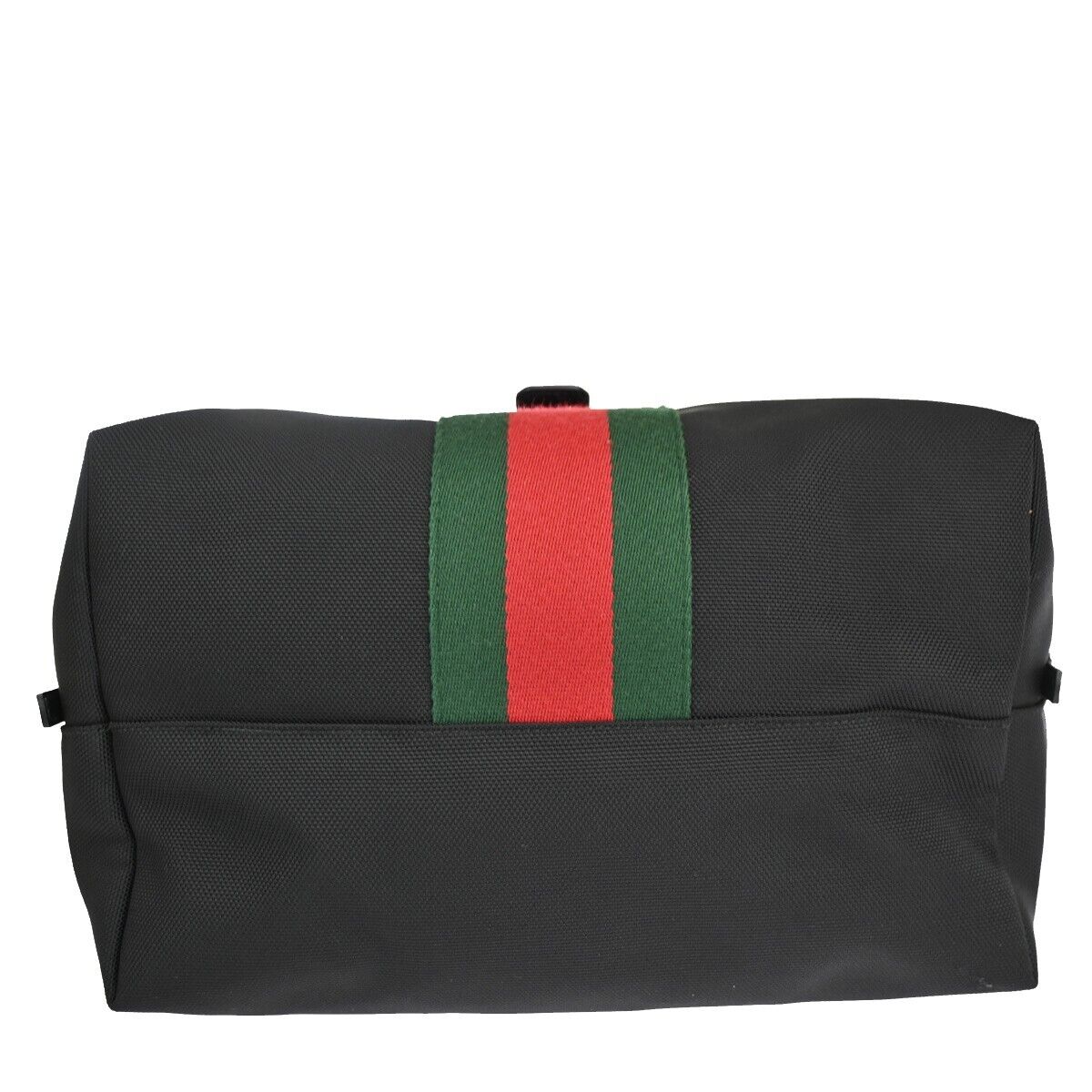 GUCCI Logo Sherry Backpack Bag Canvas Leather Black SHW Made in Italy 50EA811